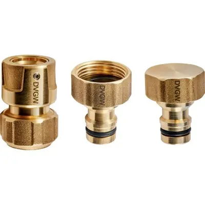 Handgefertigte Dekorative GEKA® plus - Basisset, Stecksystem, KTW, Messing,1xG3/4", 2x3/4", 2xBlindkupplung