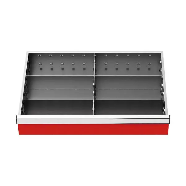 Bedrunka+Hirth Schubladeneinsatz Serie T500-6 Mittelfachschienen mit 4 Trennwänden 168-144A