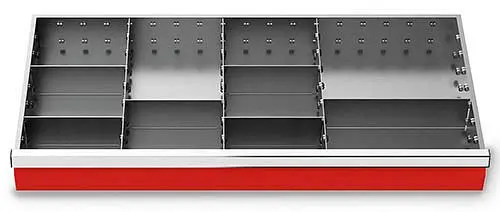Bedrunka+Hirth Schubladeneinsätze T500 R 36-16 für Blendenhöhe 100 mm 9-teilig 198-136-100