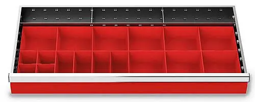 Bedrunka+Hirth Schubladeneinsätze T500 R 36-16 für Blendenhöhe 100 mm 20-teilig 198-132