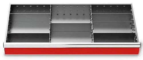 Bedrunka+Hirth Schubladeneinsätze T500 R 36-16 für Blendenhöhe 100 mm 7-teilig 198-146-100