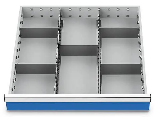 Bedrunka+Hirth Schubladeneinsätze T736 R 24-24 für Blendenhöhe 100/125 mm 2 x MF 600 mm 5 x TW 200 mm 135BLH100