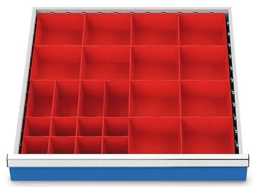 Bedrunka+Hirth Schubladeneinsätze T736 R 24-24 für Blendenhöhe 50 mm 2 x KTK 150 x 150 mm 4 x KTK 75 x 150 mm 8 x KTK 7...