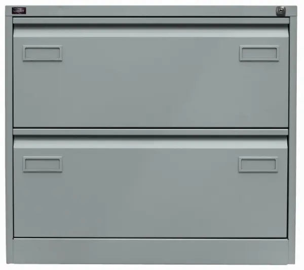 Bisley LIGHT Hängeregistraturschrank doppelbahnig 2 HR-Schubladen silber CDF2355