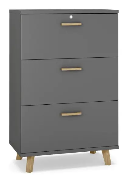 Deskin Hängeregistraturschrank SMART MODUL Anthrazit 800 x 420 x 1245 mm 332731