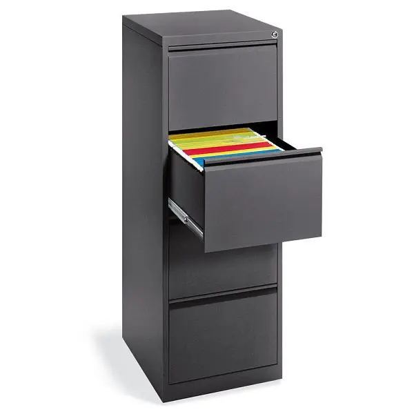 Deskin Hängeregistraturstahlschrank BASE L pulverbeschichtet Anthrazit RAL 7021 B 460 x H 1320 x T 620 mm 204273