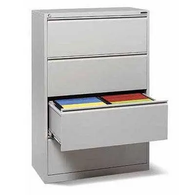 Deskin Hängeregistraturstahlschrank BASE L pulverbeschichtet Lichtgrau RAL 7035 B 840 x H 1320 x T 420 mm 208033
