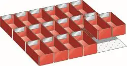 LISTA Set Verwendungkästen 27x27E (BxTxFH) 459x459x75mm 18 Verwendungkästen 150x75mm 80.662.000