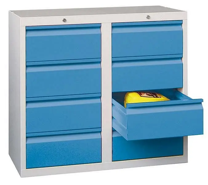 Pavoy Schubladenschrank Gleitführung 900/1000/500 Zylinderschloss 2 Reihen 8x200 43445-100-004-910