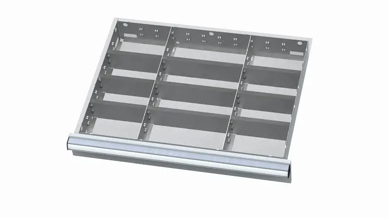 Simplaflex Metalleinteilung für Schubladen Blendenhöhe: 75 mm Innenmaß 600 x 450 mm CL7E075MT01