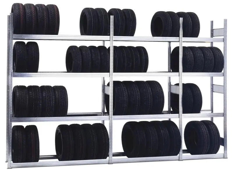 Regalwerk BERT-Reifenregal - Grundfeld Stecksystem HxBxT 2000x875x400mm B3-63108-40