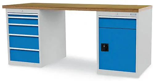 Bedrunka+Hirth Reihenwerkbank R 18-24 Schubladenanzahl: 6 Abmessungen mm (BxTxH): 1500 x 750 x 859 03.15.580.7-1V