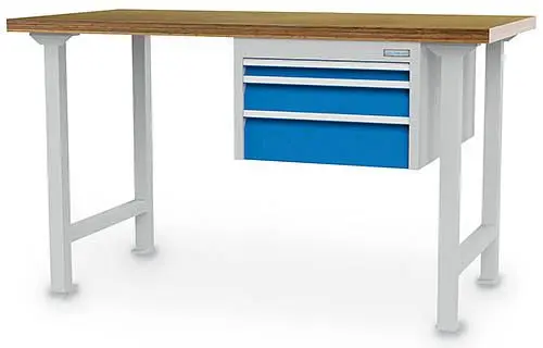 Bedrunka+Hirth Reihenwerkbank mit Hängeschubladenblock mit 3 Schubladen 2000 x 750 x 859 mm 03.20.535.2VA