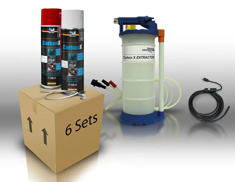 Bluechem Carbon X Starter Set PLUS 6x K1. 6x K2 1 Stück Absauggerät 1 Stück Kamera 34144