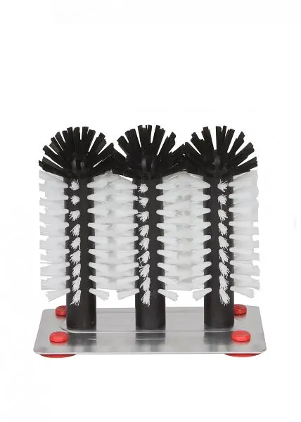 Delfin Glas-Reinigungsbürsten mit Metallbodenplatte 1-2-3 - 3 x 18 cm 7495