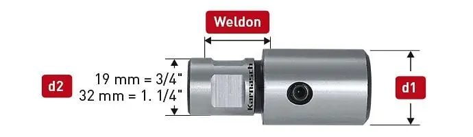 Karnasch Gewindeadapter Weldon 19 für Gewinde M16 VE: 3 Stück 201800060