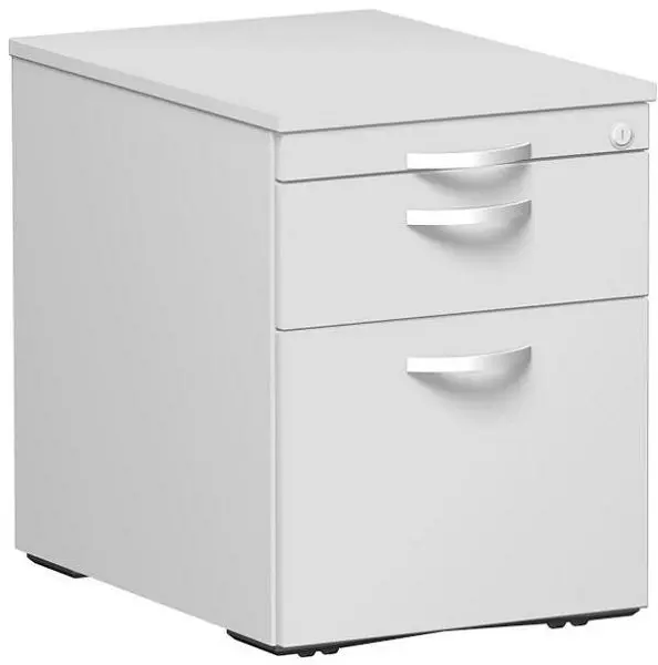 geramöbel Rollcontainer Hängeregistratur und 1 Kunststoff-Schubfach Metall-Rollschubführung 438x600x565 Lichtgrau/Licht...