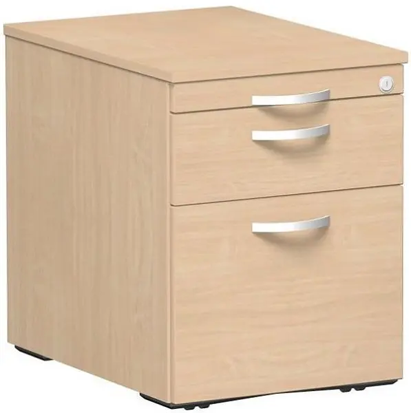 geramöbel Rollcontainer Hängeregistratur und 1 Kunststoff-Schubfach Metall-Rollschubführung 438x600x565 Buche/Buche S-5...