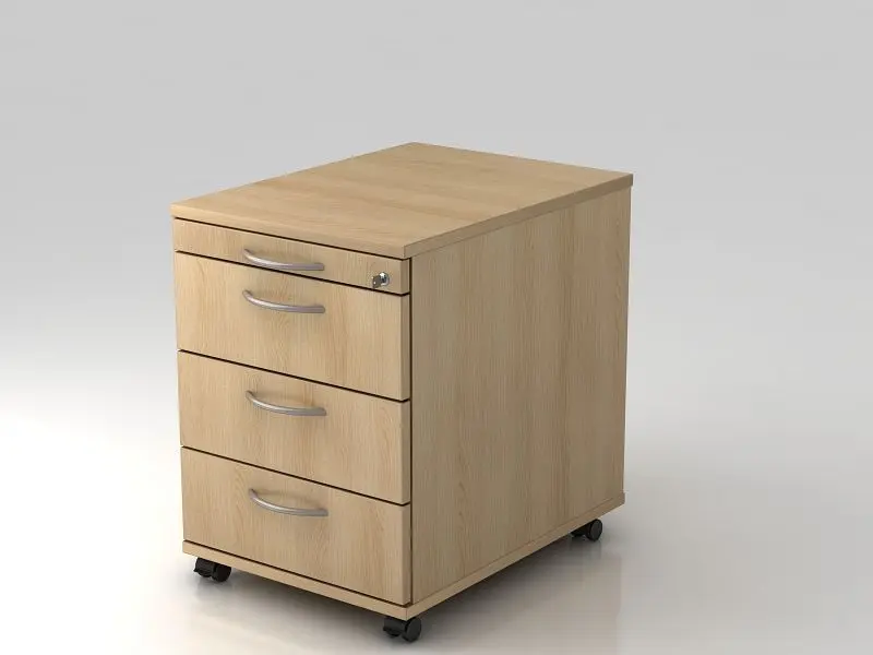 Hammerbacher Rollcontainer 58cm 3 Schübe Schloss Bogengriff Eiche 428x58x59 cm 1/3/3/3 HE VAC30/E/E/BM