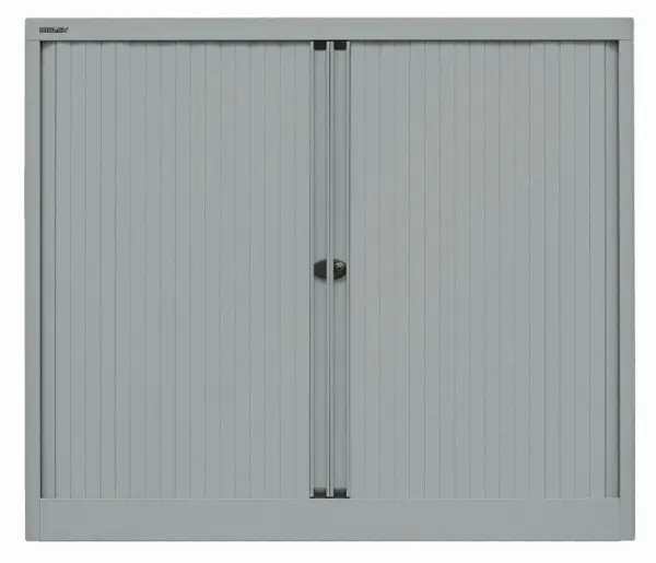 Bisley Rollladenschrank EuroTambour 2 Fachböden 25 OH Rollladen silber Korpus silber ET412102SSL355