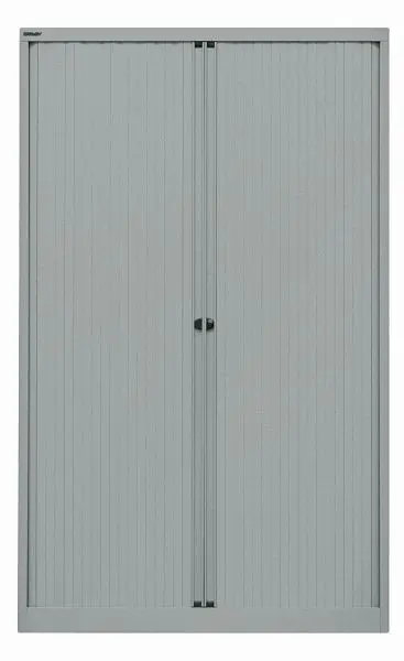 Bisley Rollladenschrank EuroTambour 4 Fachböden 5 OH Rollladen silber Korpus silber ET412194SSL355