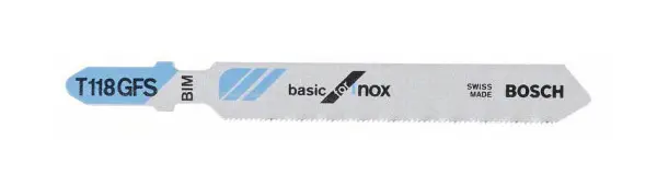 Bosch Stichsägeblatt T 118 GFS Basic Stainless Steel 5er-Pack VE: 10 Stück 2608636496
