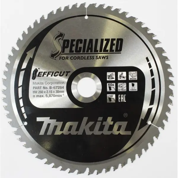 Makita EFFICUT Sägeblatt 260x30x60Z B-67284