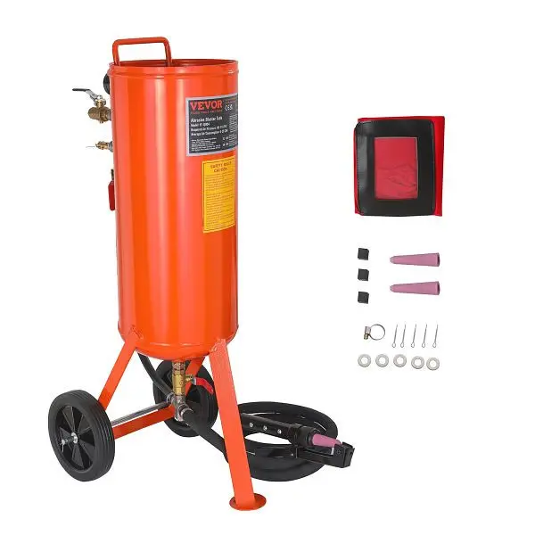 VEVOR Mobiles Sandstrahlgerät 37 L 23 m Arbeitsweisech 60–110 PSI Arbeitsdruck ideal zum Entfernen von Rost Farbe Fleck...