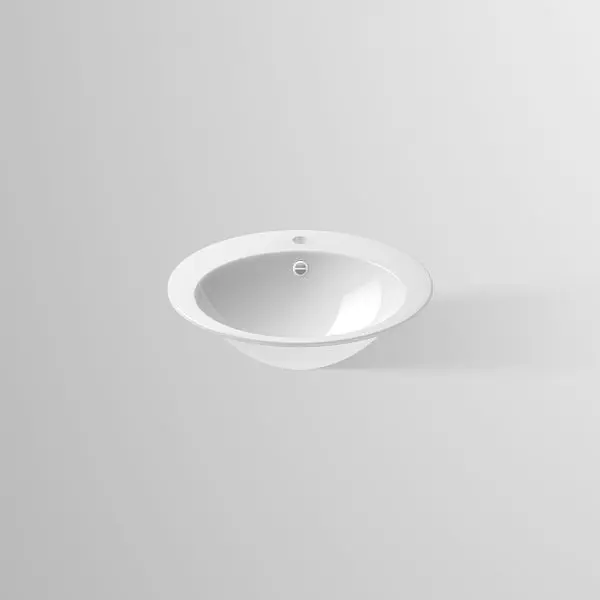 Alape Einbaubecken EB.O600H mit Hahnloch/mit Überlauf Weiß ProShield 2104000000