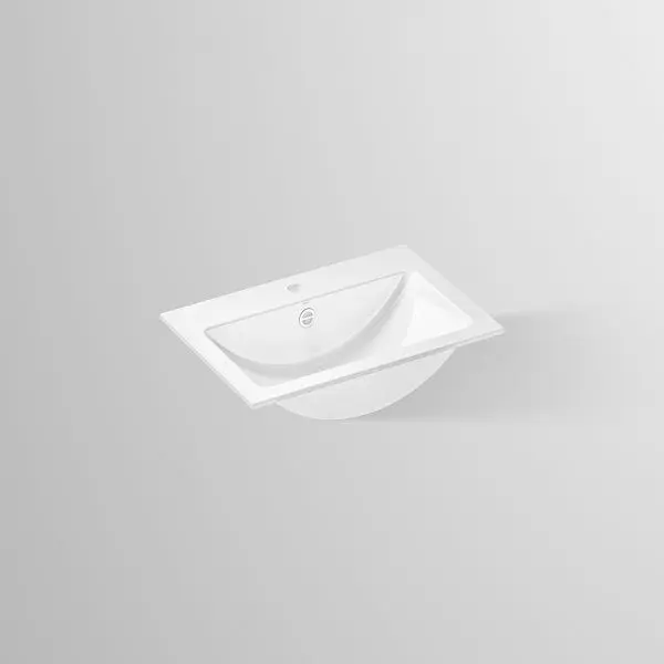 Alape Einbaubecken EB.R585H mit Hahnloch/mit Überlauf Weiß ProShield 2202000000