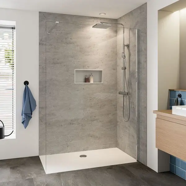 Breuer Panorama Duschwand teilgerahmt alu chromeffekt Klarglas inkl. CER alleinstehend 800 mm 1250005101003