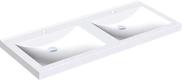 KWC Doppelwaschtisch Quadro Miranit 1400x125x530 mm Mulden rechteckig 2000090012
