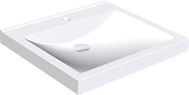 KWC Einzelwaschtisch Quadro Miranit 600x125x530 mm Mulde rechteckig 2000090010
