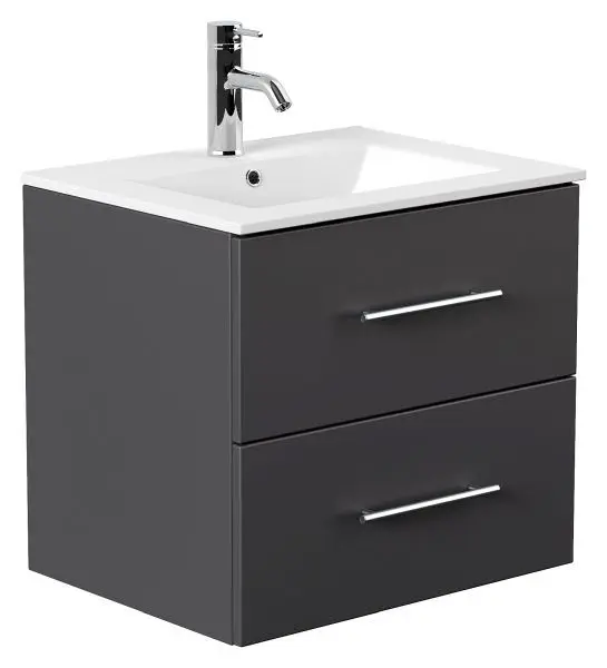 Posseik Badmöbel Homeline 60 anthrazit seidenglanz 60 x 54 x 46 cm HOMELINE60000104DE