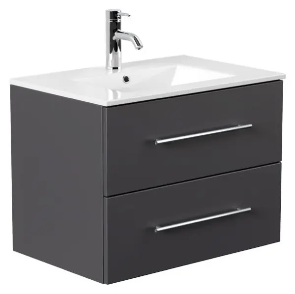 Posseik Badmöbel Homeline 70 anthrazit seidenglanz 70 x 54 x 46 cm HOMELINE70000104DE