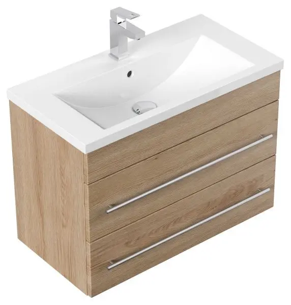 Posseik Badmöbel Portus 700 SlimLine eiche hell 70 x 52 x 36 cm PORTUS700000214DE