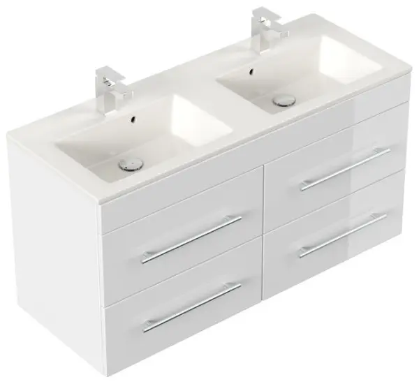 Posseik Badmöbelset Argos weiß hochglanz 122 x 60 x 46 cm ARGOS000101DE
