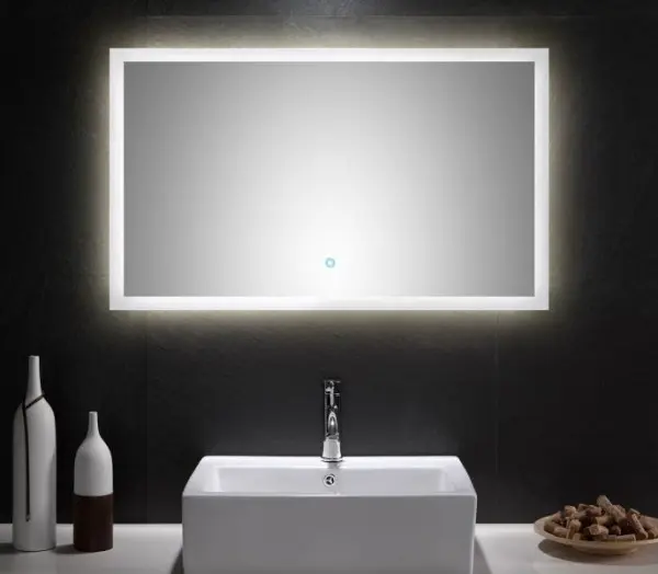 Posseik LED Spiegel 100x60 cm mit Touch Bedienung 100 x 60 x 32 cm DLED-SPIEGEL-100-60