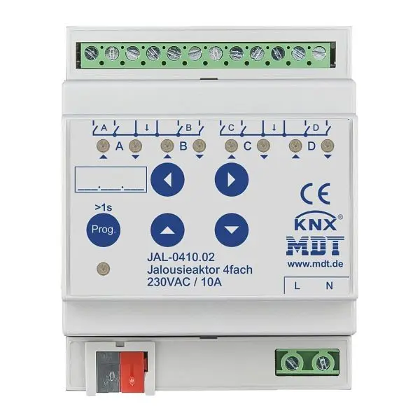 MDT Methodes Jalousieausgang KNX REG 4f 10A Handbedienung Bussystem KNX JAL-0410.02 133584
