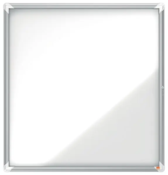 Nobo Premium Plus Schaukasten für den Außenbereich 12 × A4 weiße magnetische Metall-Rückwand Klapptür 1902581