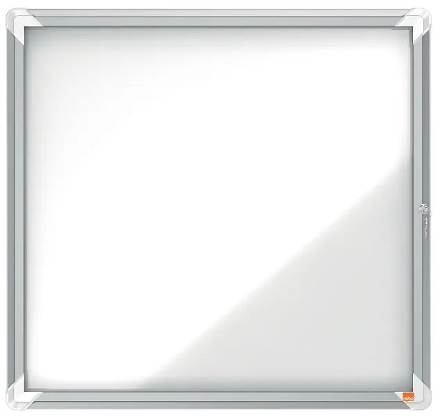 Nobo Premium Plus Schaukasten für den Außenbereich 6 × A4 weiße magnetische Metall-Rückwand Klapptür 1902578