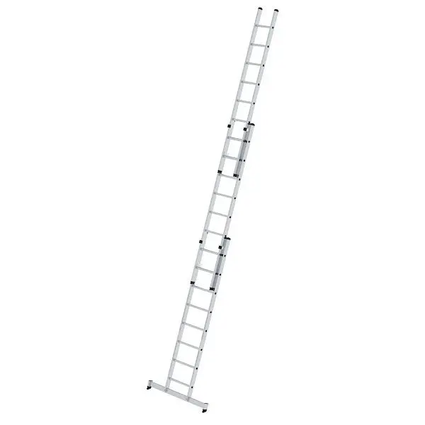 Munk Günzburger Steigtechnik Sprossen-Schiebeleiter 3-teilig mit nivello-Traverse 3x8 Sprossen 020608