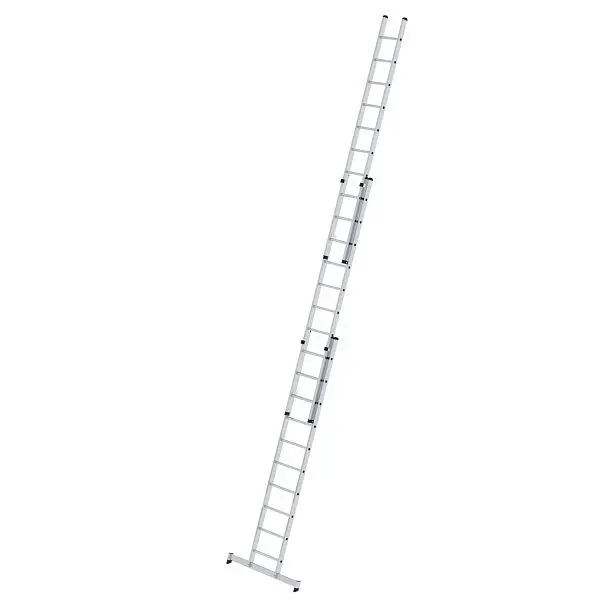 Munk Günzburger Steigtechnik Sprossen-Schiebeleiter 3-teilig mit nivello-Traverse 3x10 Sprossen 020610