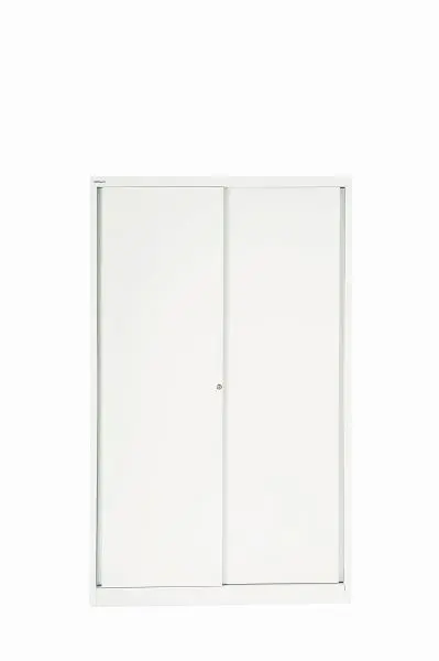 Bisley Schiebetürenschrank ECO 4 Fachböden 5 OH verkehrsweiß SD12194S696