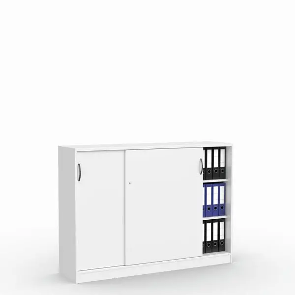 Deskin Schiebetürenschrank MULTI M Dekor weiß B 1600 x H 1145 x T 420 mm 273443