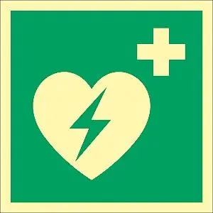 Moedel Automatisierter externer Defibrillator ISO 7010 Folie nachleuchtend 160-mcd 148x148 mm 99568
