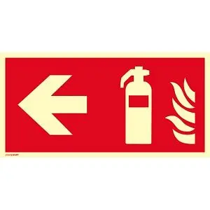 Moedel Kombischild Feuerlöscher links ISO 7010 Kunststoff nachleuchtend 160-mcd 297x148 mm 98319