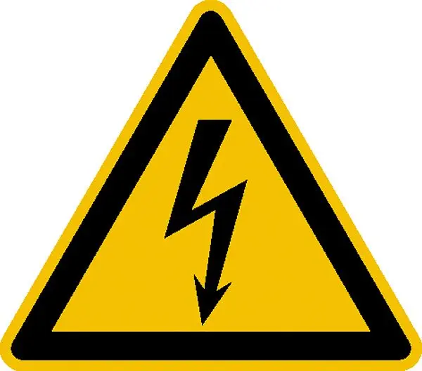 SafetyMarking Warnschild Warnung vor elektrischer Spannung Länge 10 cm Folie selbstklebend 21.0191