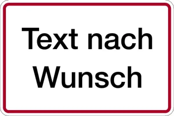 Schilder Klar Alukleinformatumschild 2mm Grund weiß Schrift schwarz Rand rot 200x150x2 mm Alukleinformatum 2 mm 915/20