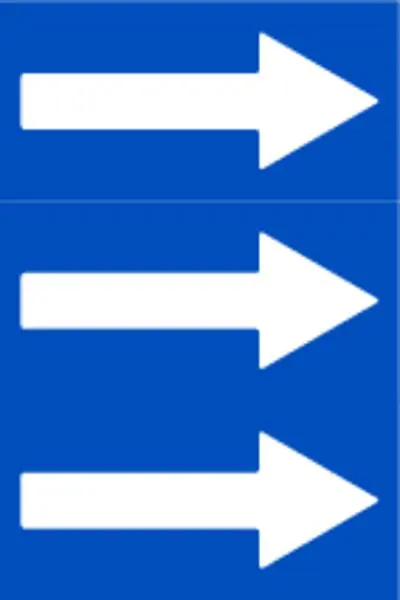 Schilder Klar Fließrichtungspfeile gemäß DIN 2403 blau/weiß 33000x50 mm Folie selbstklebend 129311/00